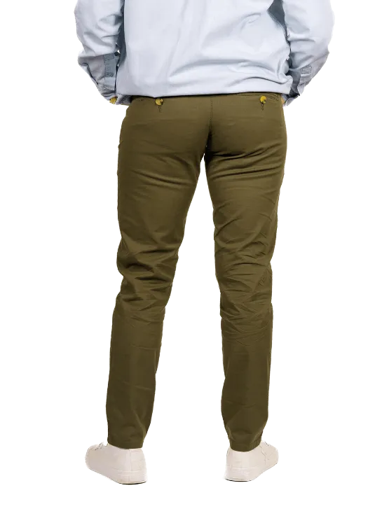 Slim Olive Chino Pants