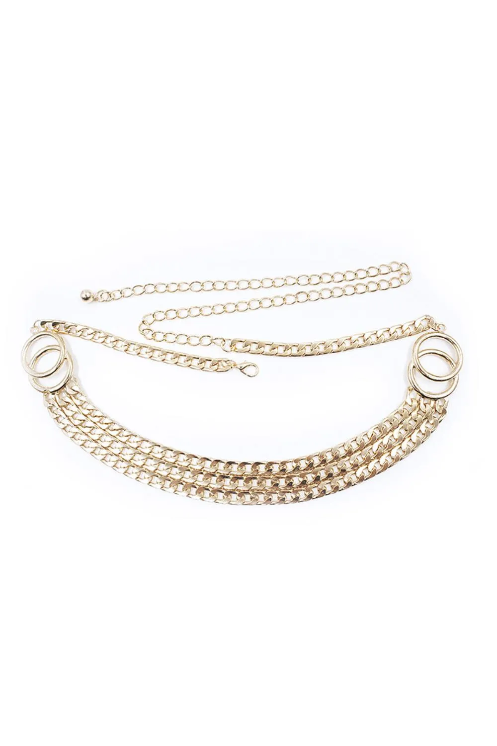 Stylish 3 Row Flat Chain Belt - Ships from The US