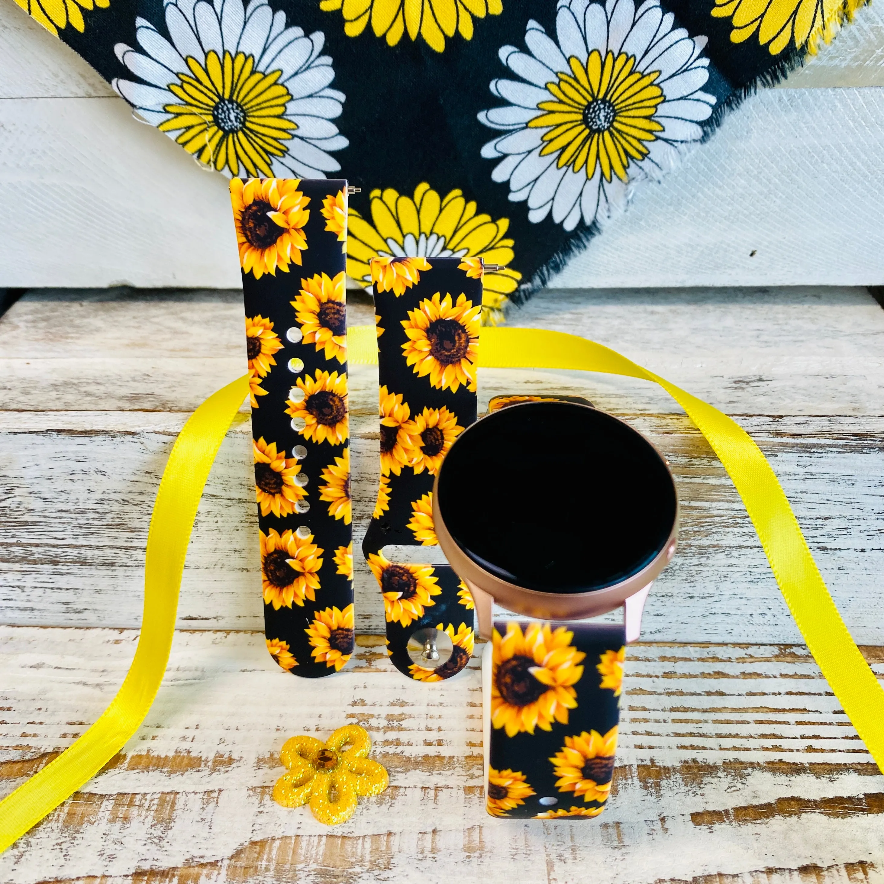 Sunflower Print Silicone Band For Samsung Watch