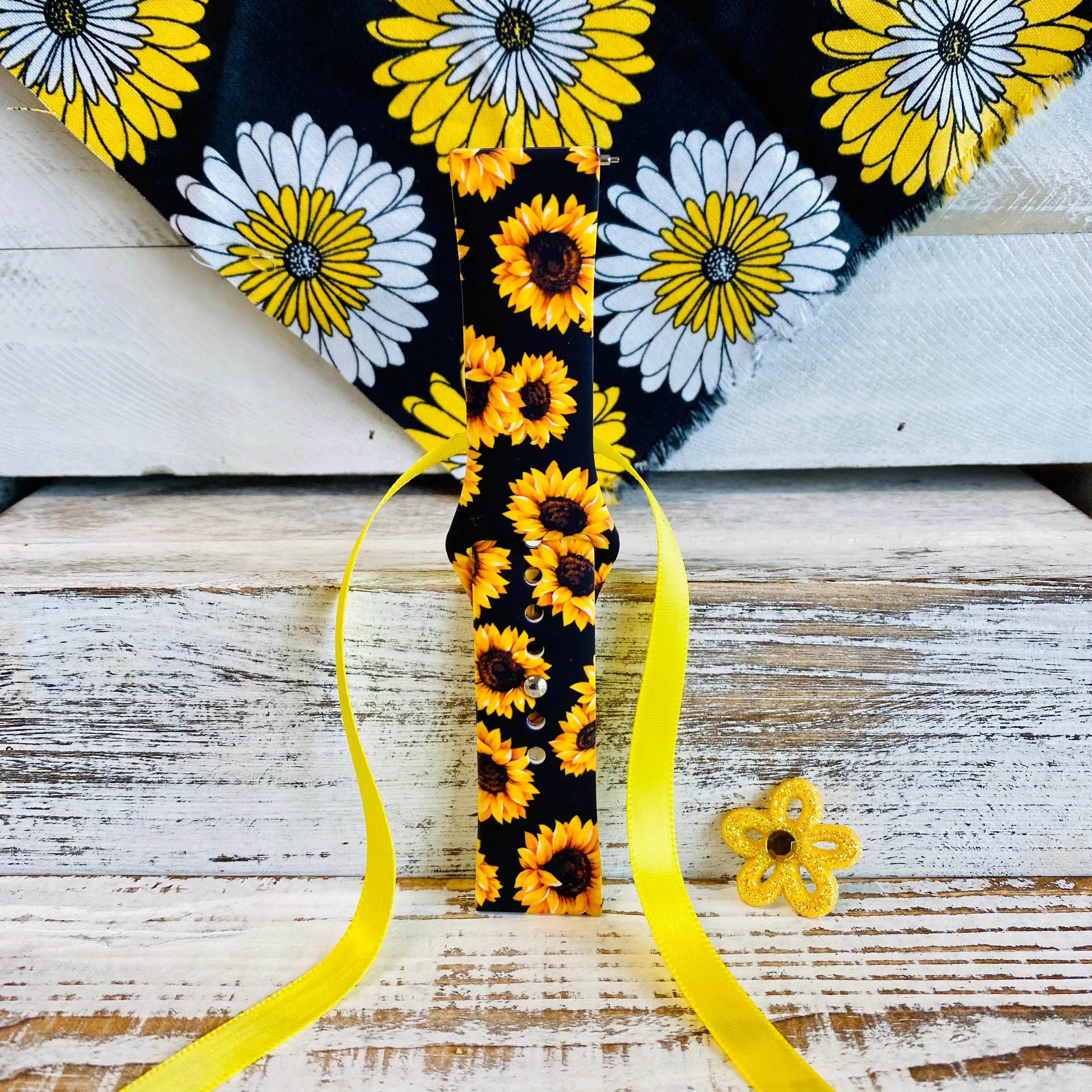 Sunflower Print Silicone Band For Samsung Watch