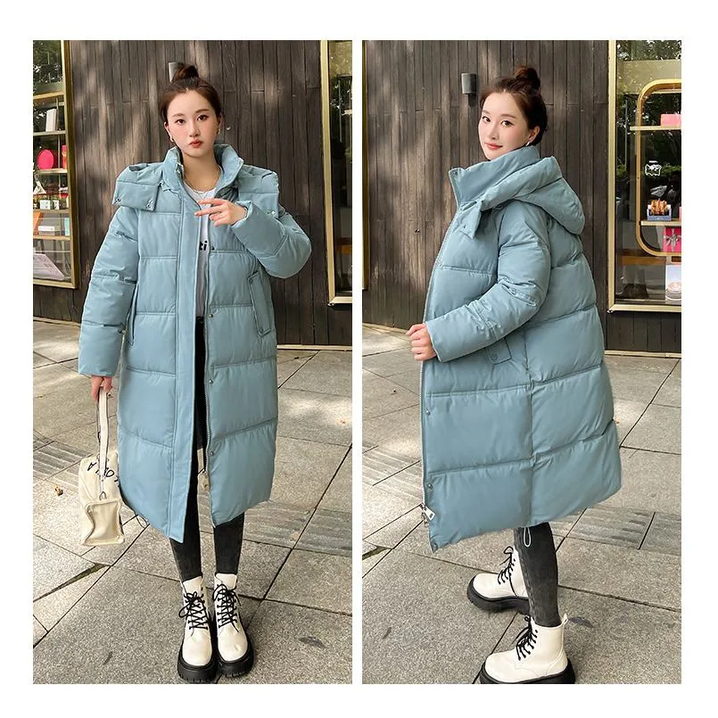 Thickened Puffa Knee-Length Parka