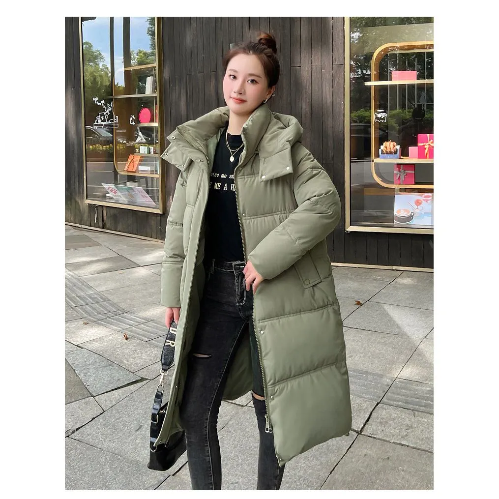 Thickened Puffa Knee-Length Parka