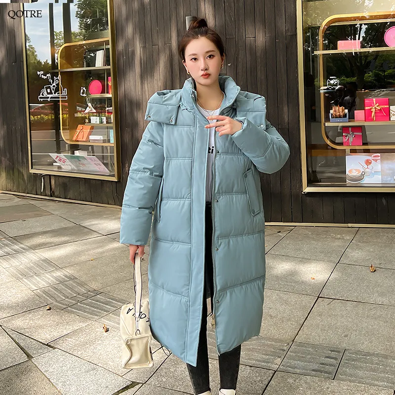 Thickened Puffa Knee-Length Parka