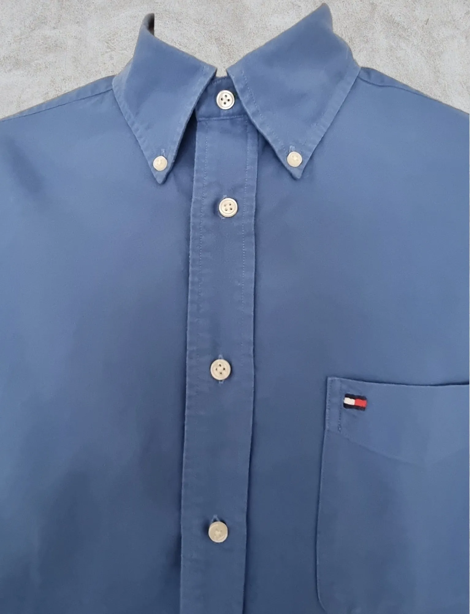 Tommy Hilfiger Mens Blue Casual Oxford Shirt Size M