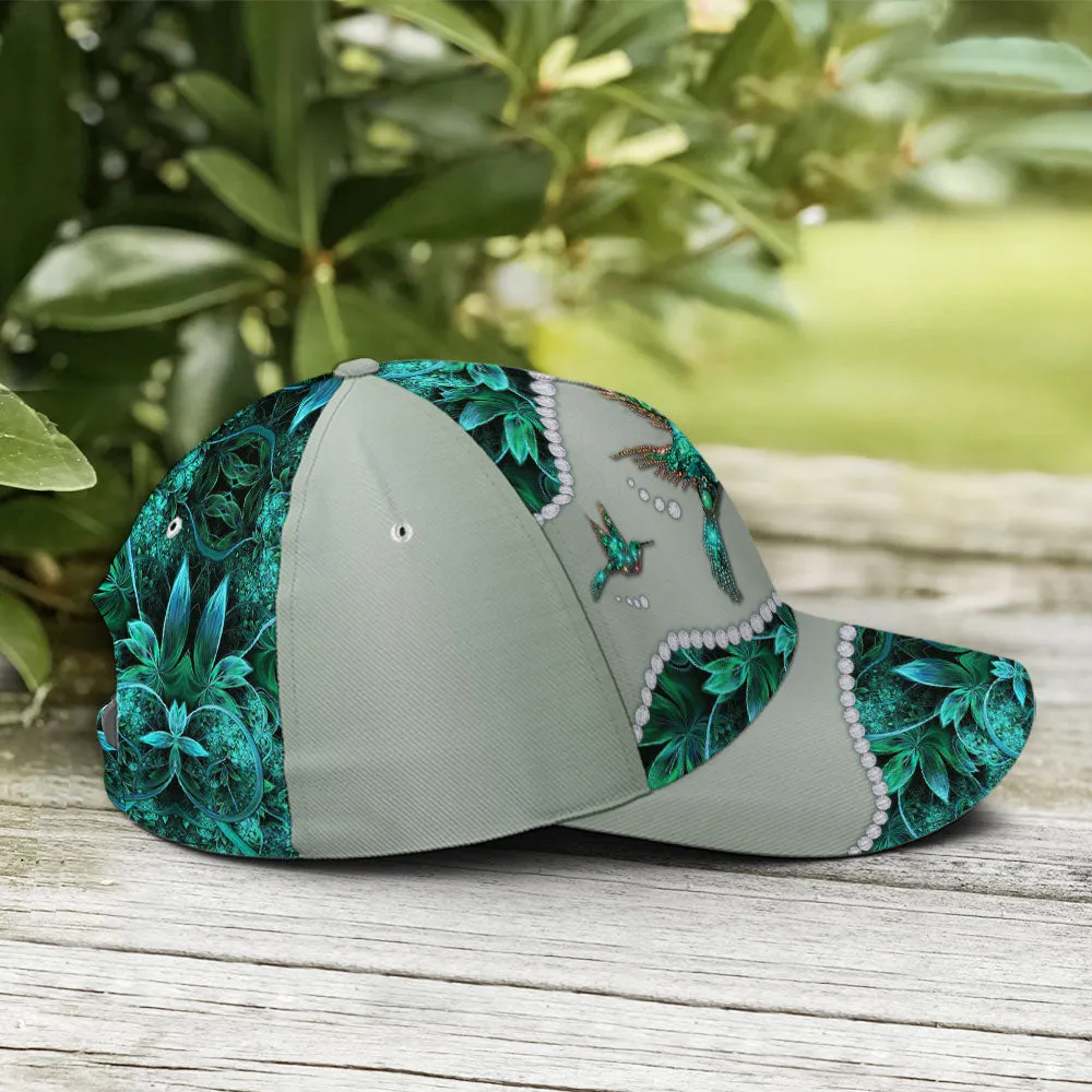 Turquoise Metallic Style Hummingbird Baseball Cap Coolspod