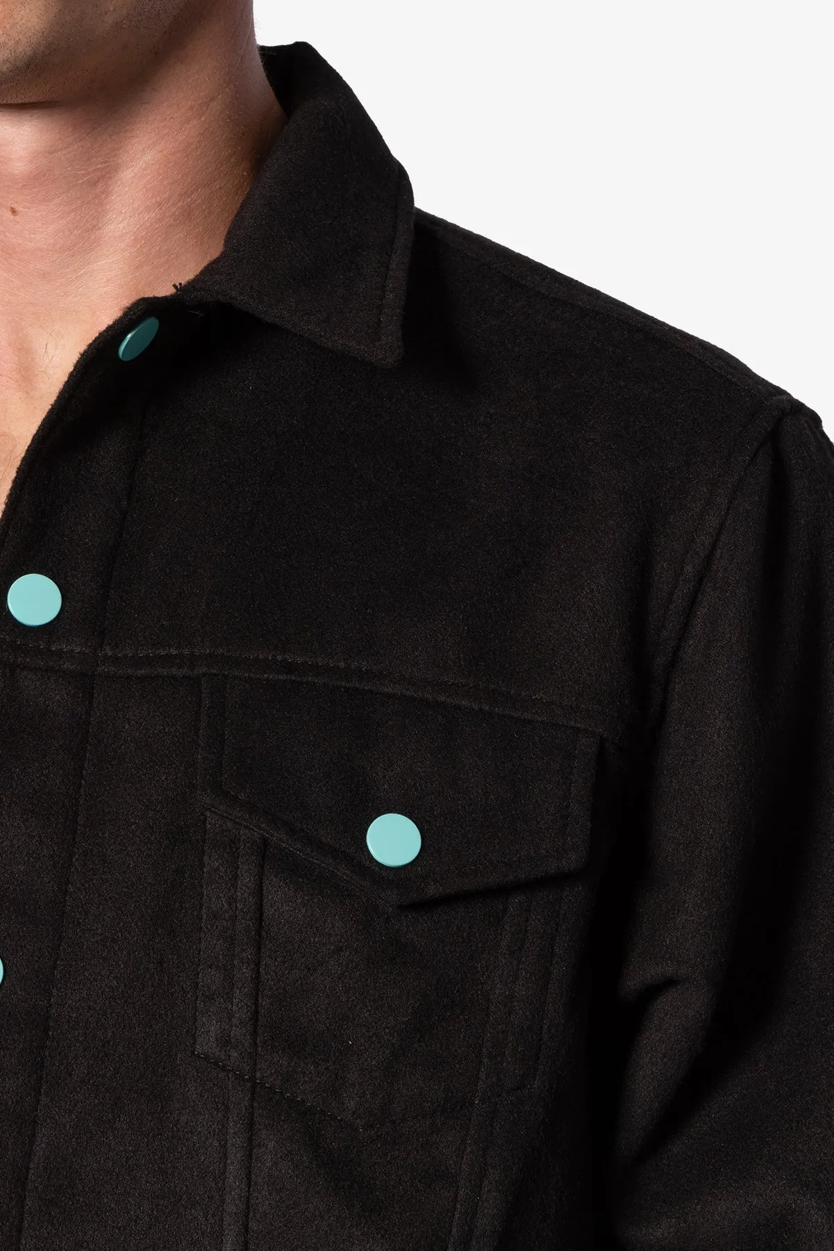 Turquoise Wool Jacket - Black