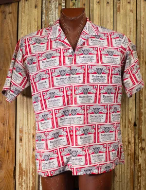 Vintage Budweiser Button Up Shirt 70s XL