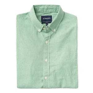 Washed Button Down Shirt - Mini Green Gingham