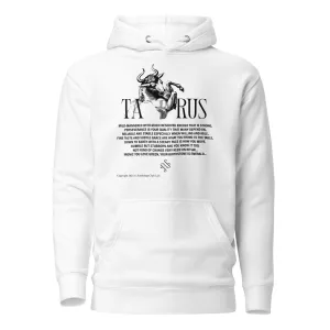 White Taurus Unisex Zodiac Poetry Hoodie