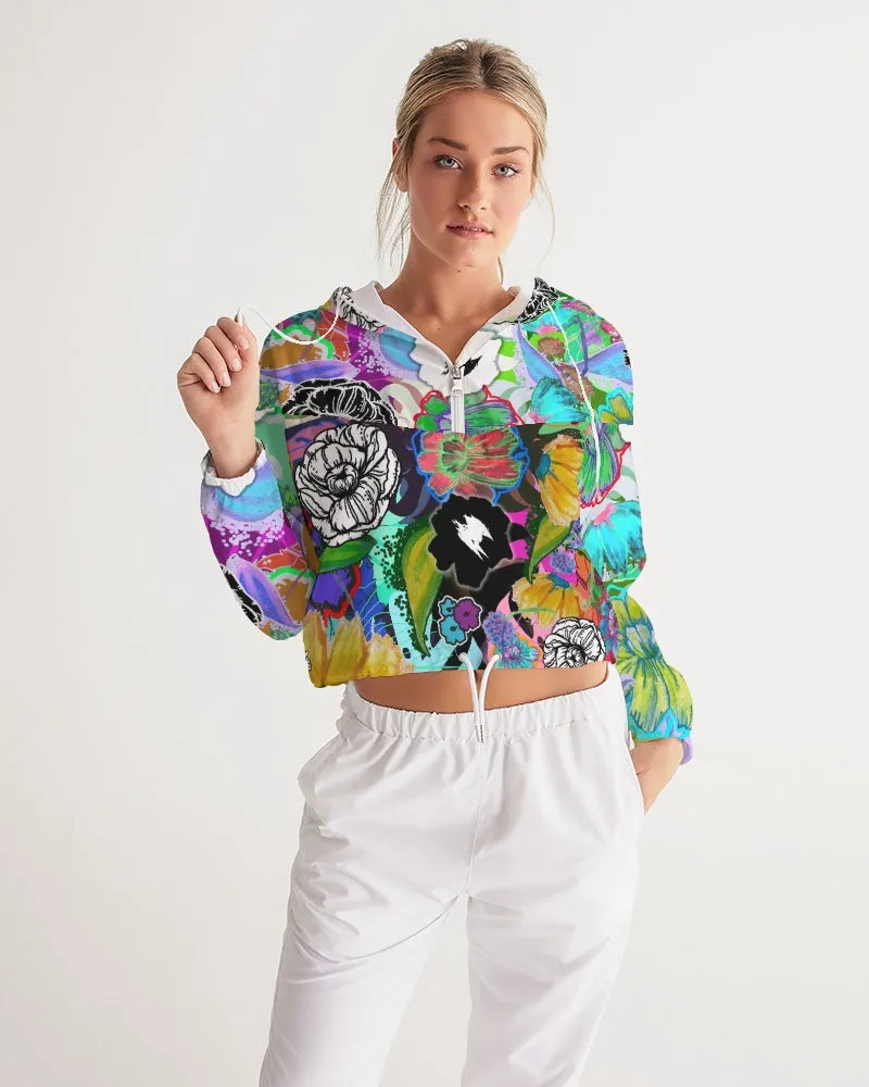 whole LOTTA flowers DOUBLE TAKE Women's Cropped Windbreaker