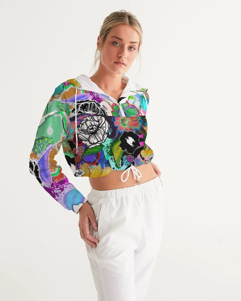 whole LOTTA flowers DOUBLE TAKE Women's Cropped Windbreaker