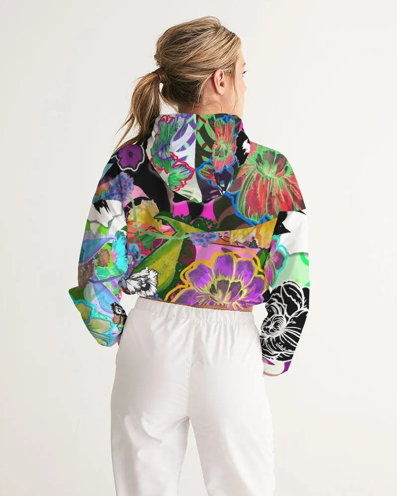 whole LOTTA flowers DOUBLE TAKE Women's Cropped Windbreaker