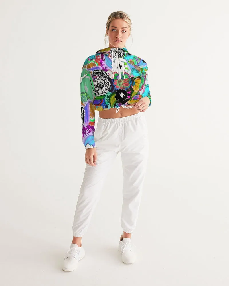 whole LOTTA flowers DOUBLE TAKE Women's Cropped Windbreaker