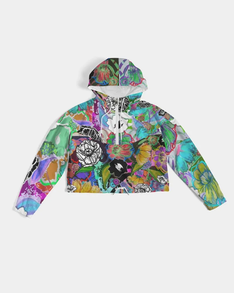 whole LOTTA flowers DOUBLE TAKE Women's Cropped Windbreaker