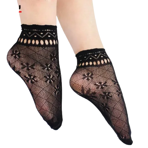 Women Mesh Silk Ultra-Thin Transparent Nylon Lace Socks