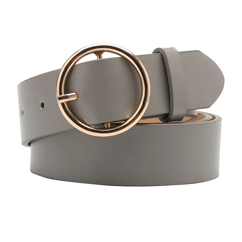 Women's Belt round Buckle Casual Simple All-Match Women's Jeans Accessories Belt Women's